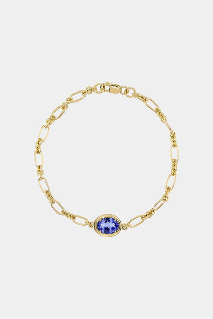 Roma Oval Gemstone Bracelet | Yellow Gold