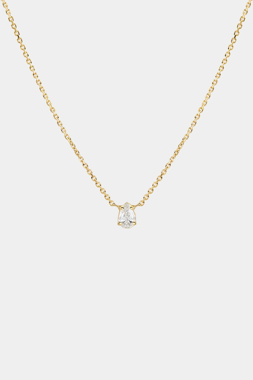 Pear Diamond Necklace | 18K Gold