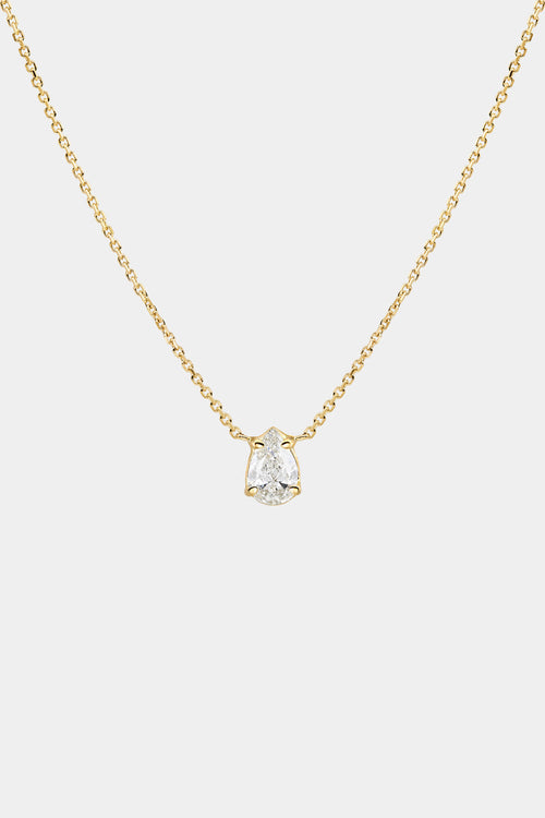 Pear Diamond Necklace | 18K Gold