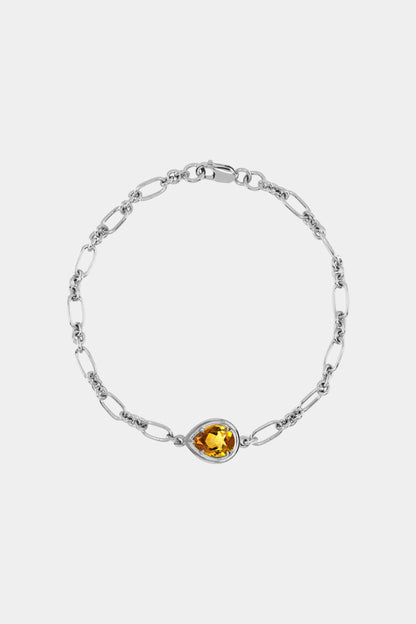 Roma Pear Gemstone Bracelet | White Gold
