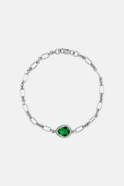 Roma Pear Gemstone Bracelet | White Gold