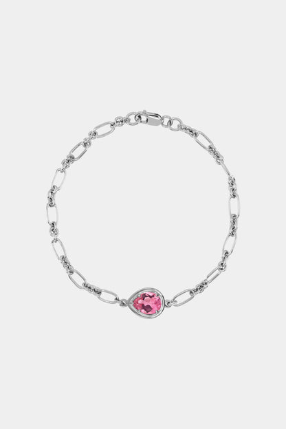 Roma Pear Gemstone Bracelet | White Gold
