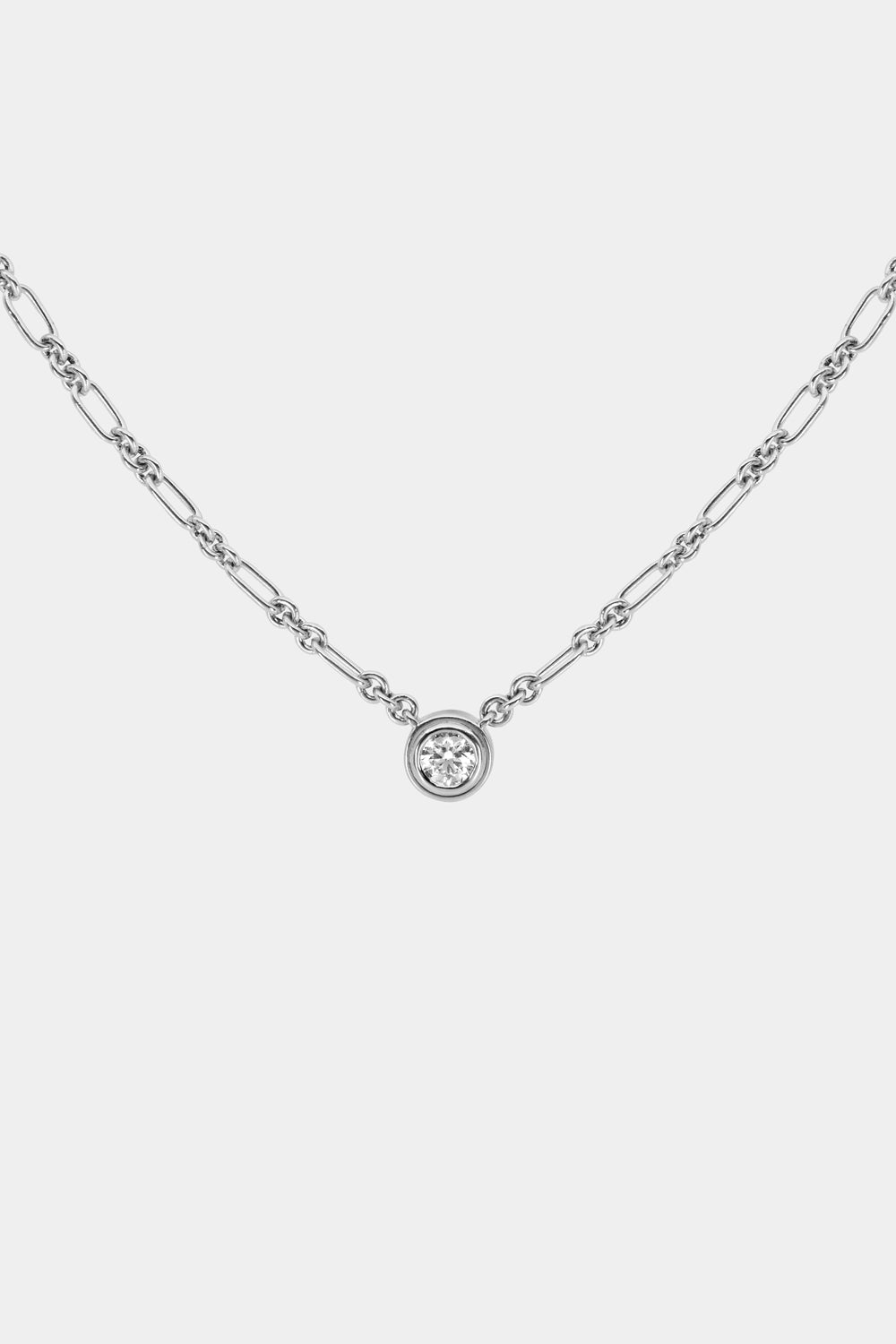 Roma Round Diamond Necklace | White Gold