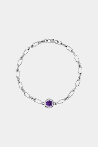 Roma Round Gemstone Bracelet | White Gold, More Options Available