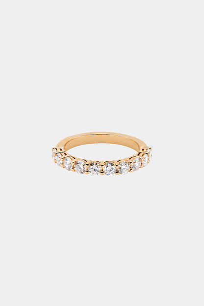 Round Diamond Half Band | 18K Rose Gold