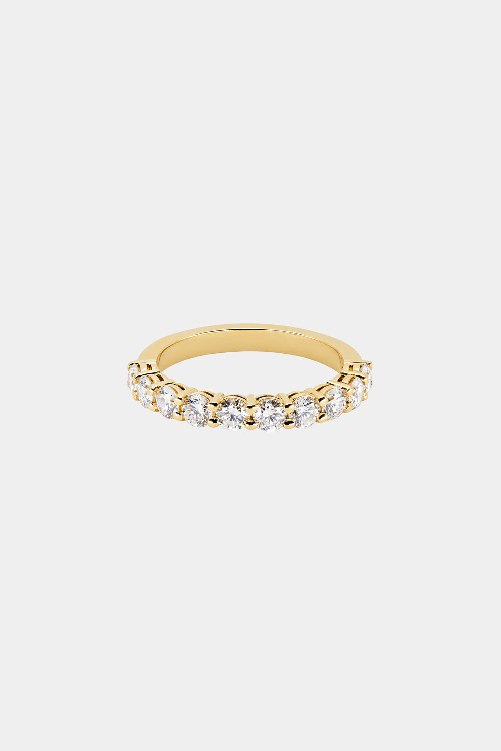 Round Diamond Half Band | 18K Yellow Gold
