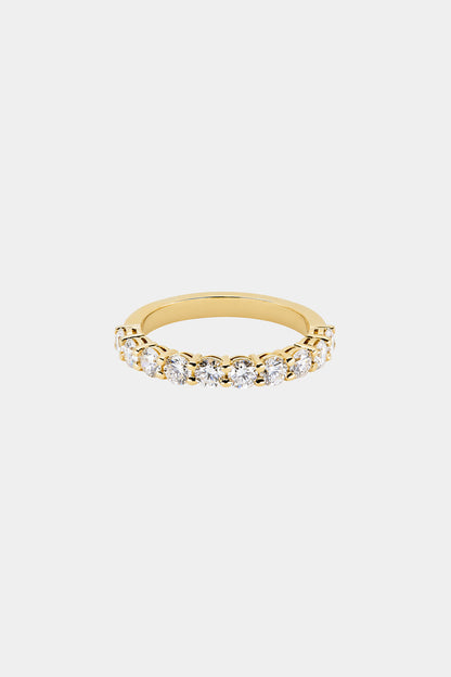 Round Diamond Half Band | 18K Yellow Gold