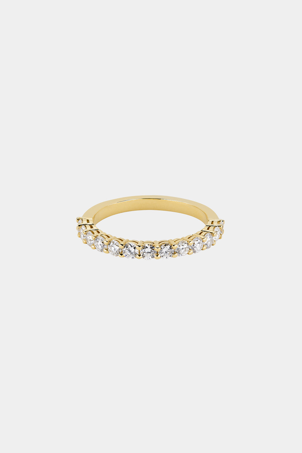Round Diamond Half Band | 18K Yellow Gold