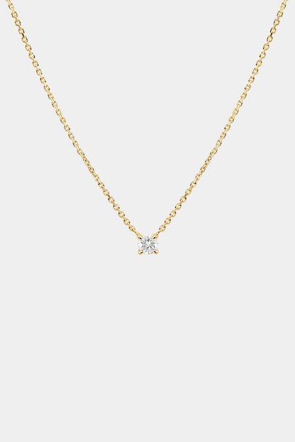 Round Diamond Necklace | 18K Gold