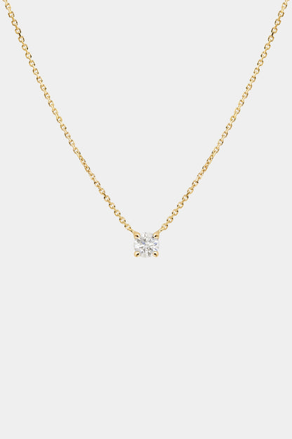 Round Diamond Necklace | 18K Gold