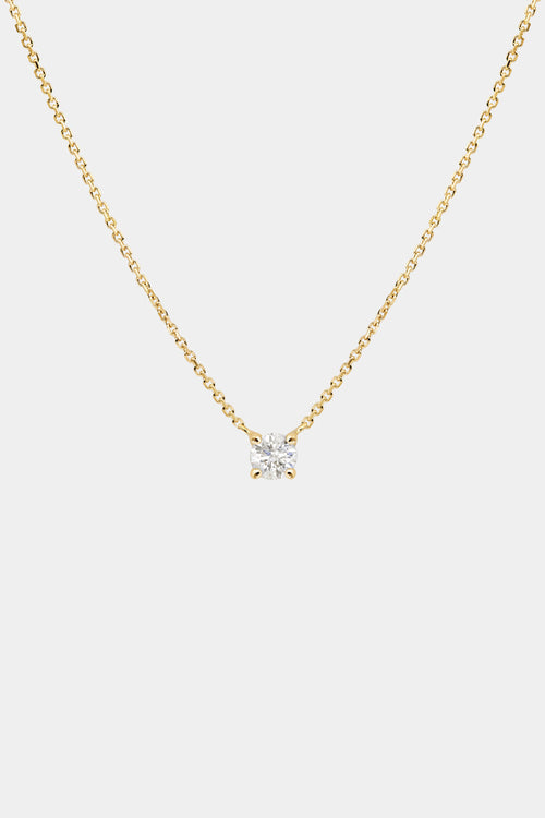 Round Diamond Necklace | 18K Gold