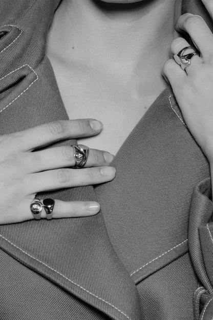 Pear Signet Ring | Silver