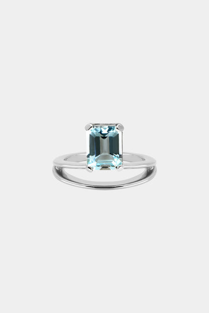 Double Band Gemstone Ring | Silver