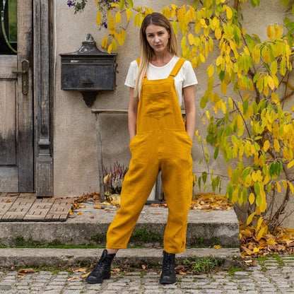 Linen Pinafore Jumpsuit Nicci