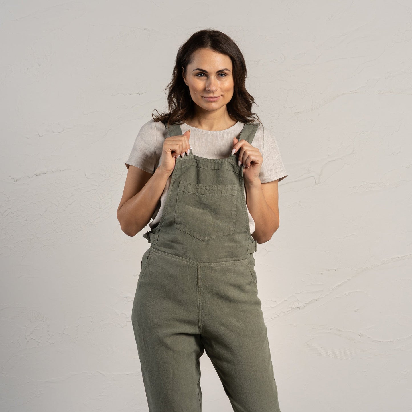 Linen Pinafore Jumpsuit Nicci