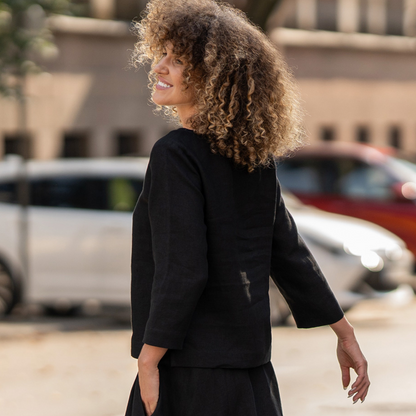 Linen Blouse Nora Pure Black