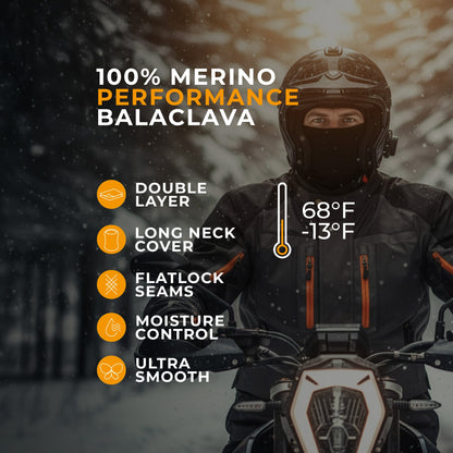 Men's 100% Merino Wool Face Cover Balaclava