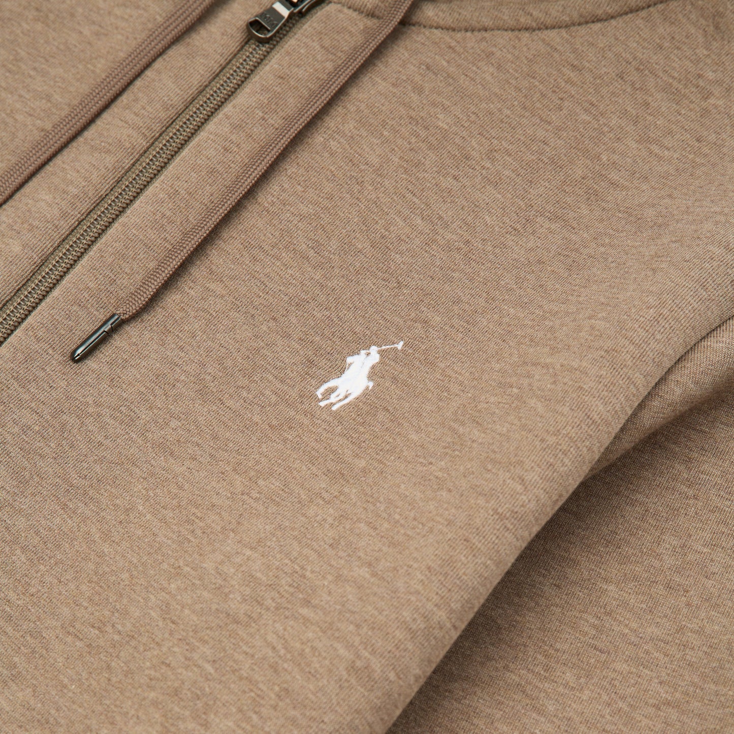 Double-Knit Tech Full Zip Hoodie | Brown Heather