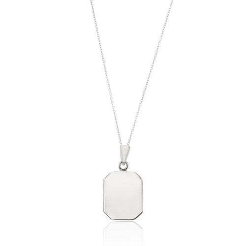 Silver Small Square Locket Necklace