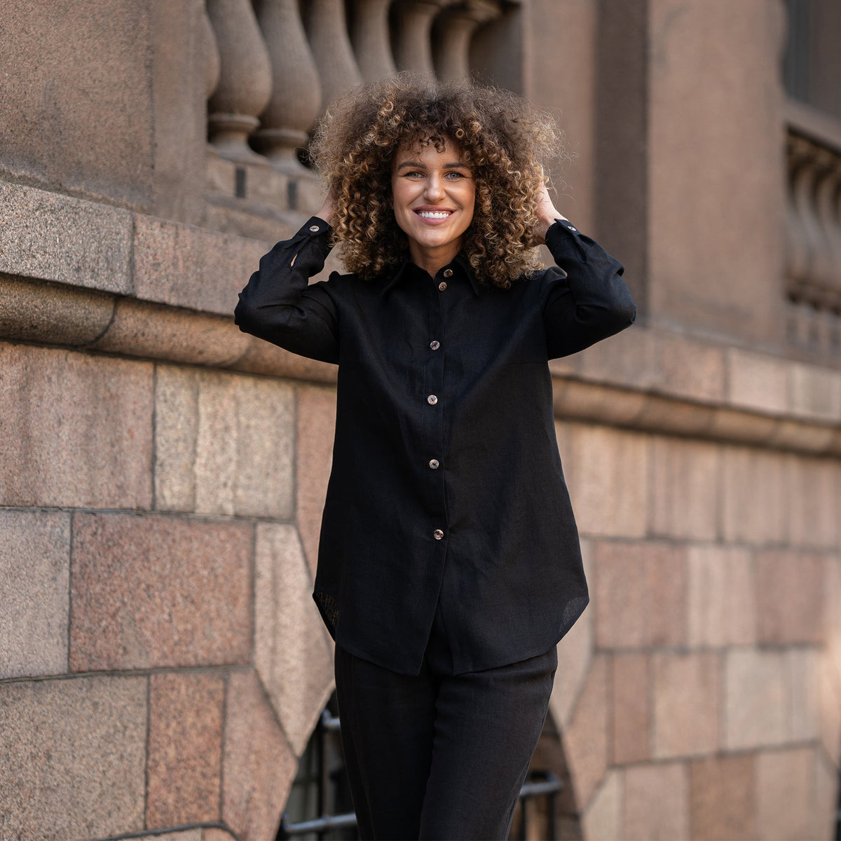 Linen Shirt & Wide Pants 2-Piece