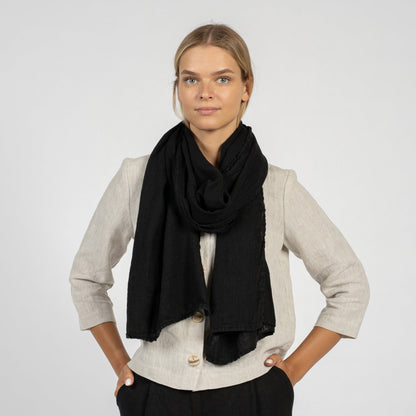 100% European Washed Linen Scarf