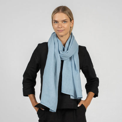 100% European Washed Linen Scarf