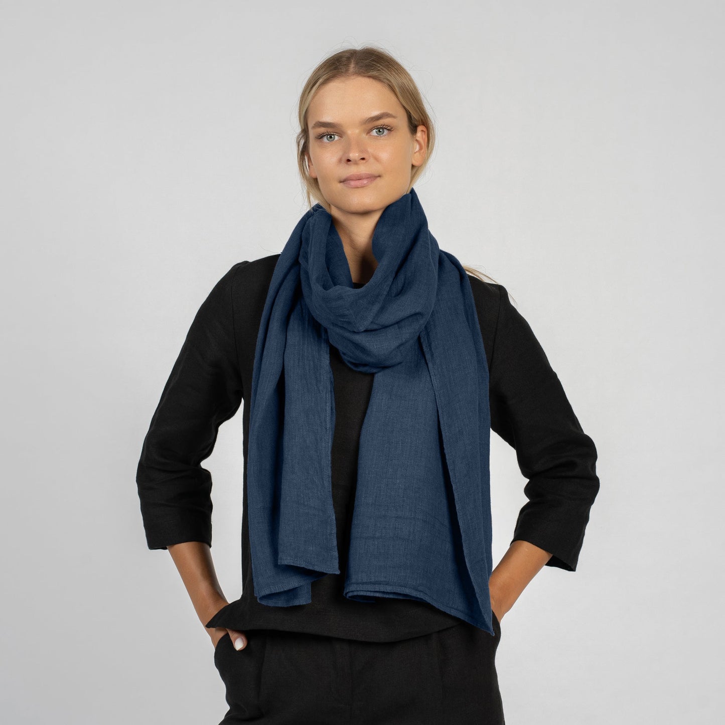 100% European Washed Linen Scarf