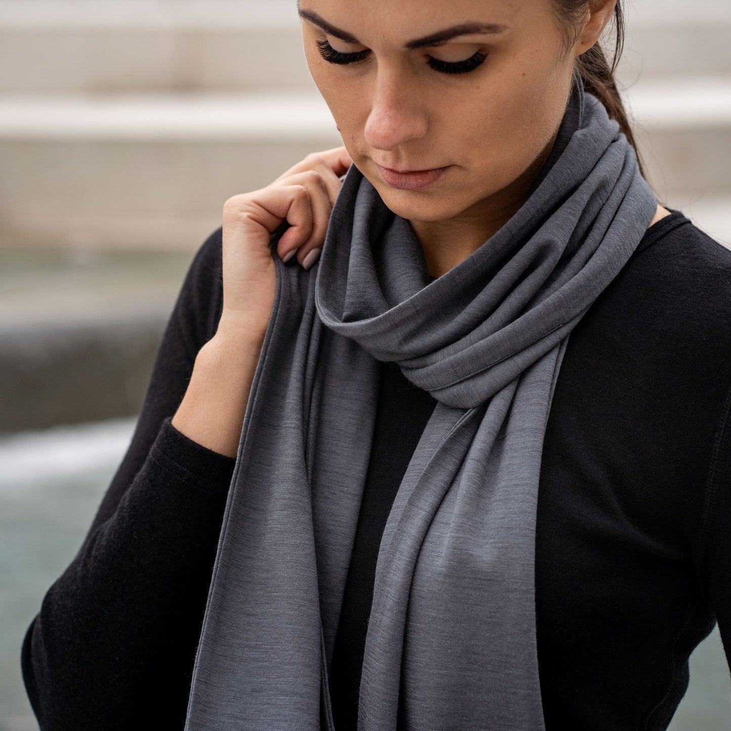 Women's Merino Scarf Perfect Grey