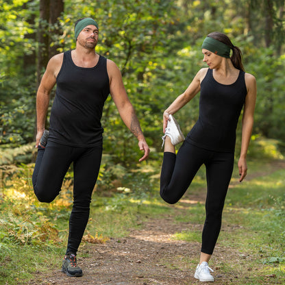 Women's Merino Running Headband Dark Green