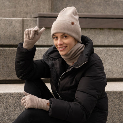 Women's Knit Beanie & Gloves 2-Piece