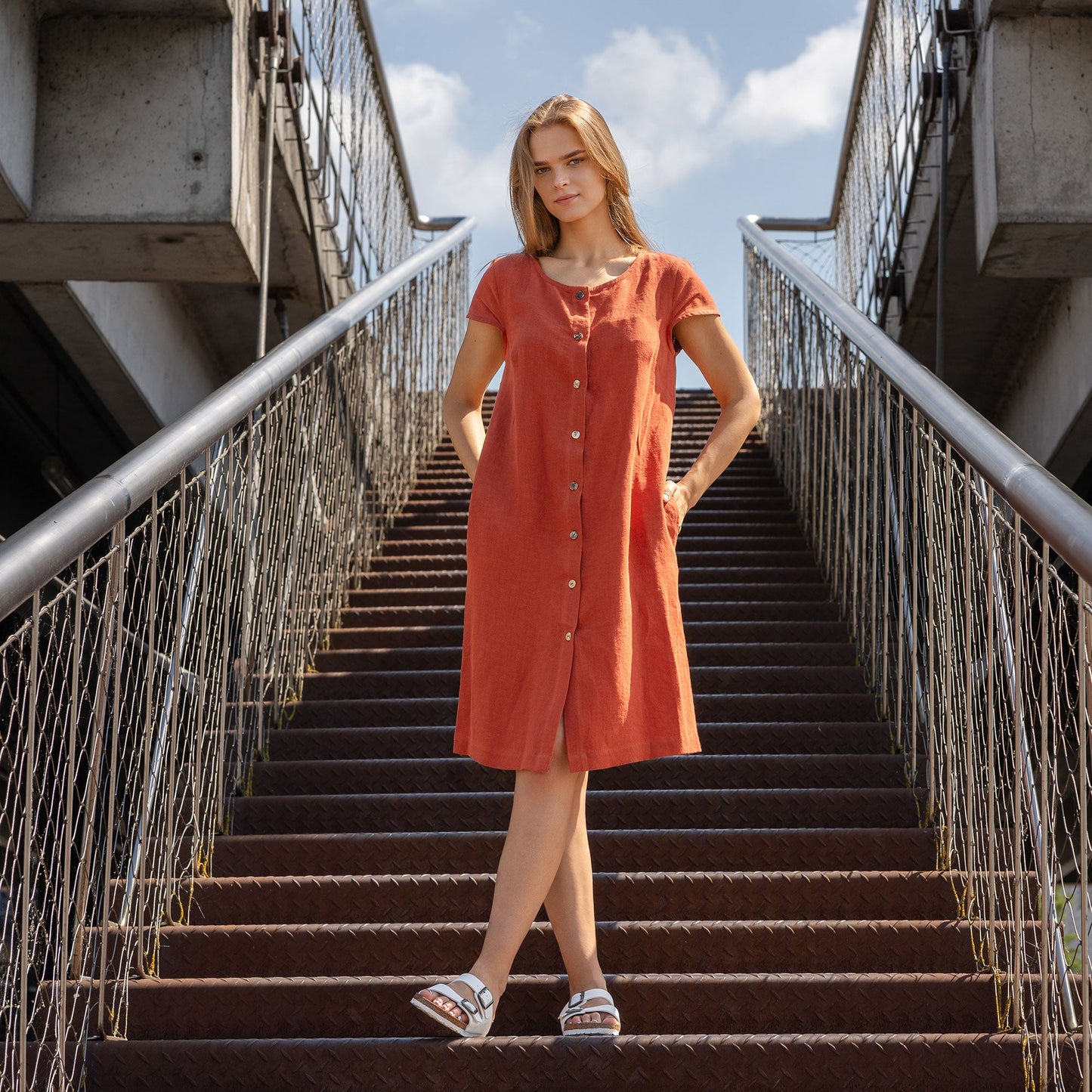 Casual Button Front Dress Harper