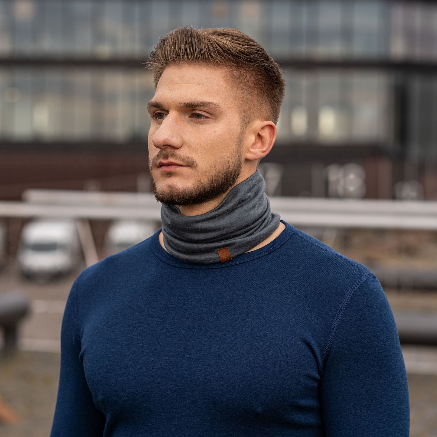 Men's Merino Running Neck Gaiter Perfect Grey