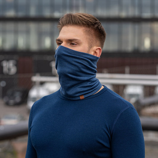Men's Merino Sun Protective Neck Gaiter Denim