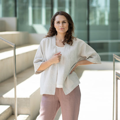 Linen Kimono Wrap Top Sakura