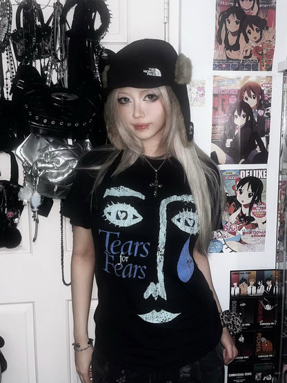Rare Tears For Fears Washed Black Tee