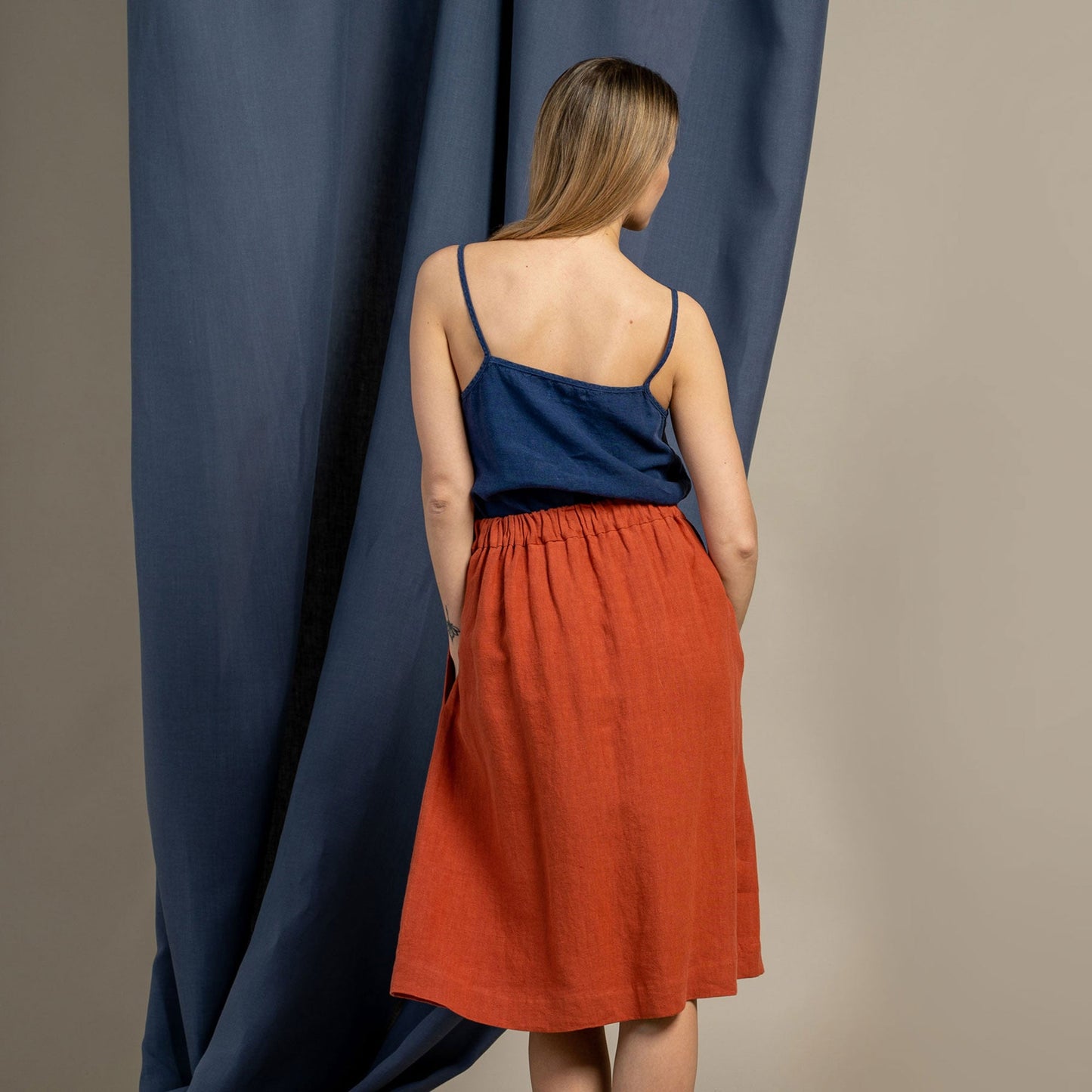 Midi Skirt Sophia Cinnamon Red