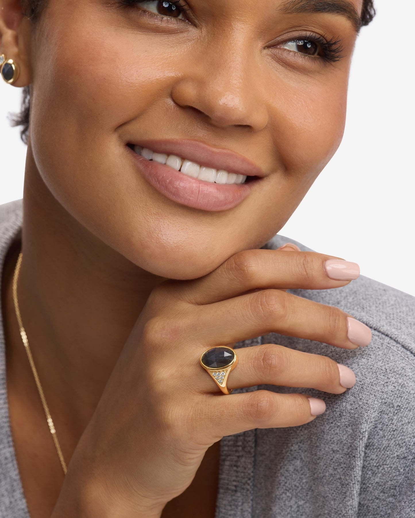 The David Ring - Gold|Labradorite