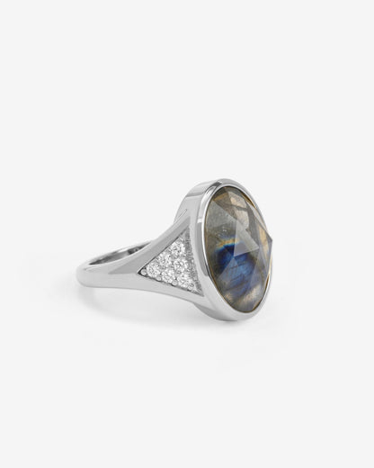 The David Ring - Silver|Labradorite