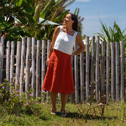 100% Linen Vacation Crop Top