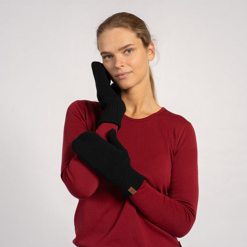 Women's Knit Merino Double Mittens