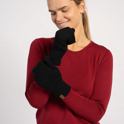 Women's Knit Merino Double Mittens