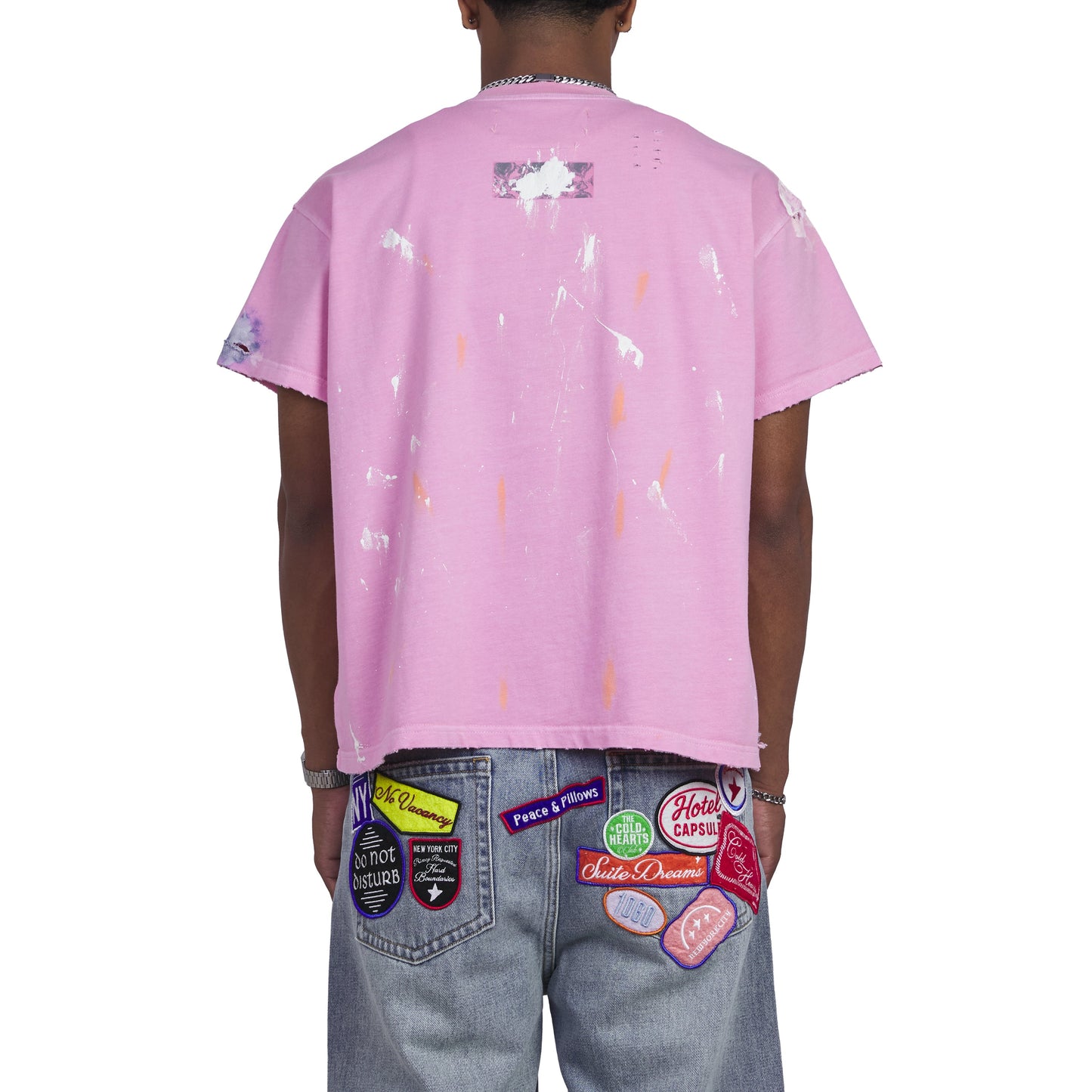 Paint Thrashed Tee | Pink