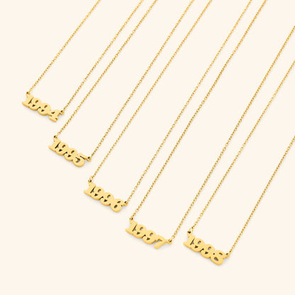 English Birth Year Necklace