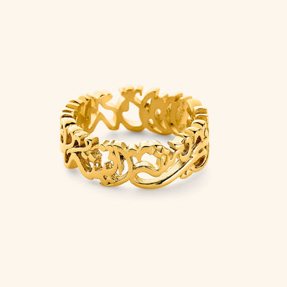 "Walk to Me and I'll Run to You" Calligraphy Ring