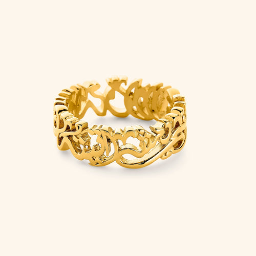 "Walk to Me and I'll Run to You" Calligraphy Ring