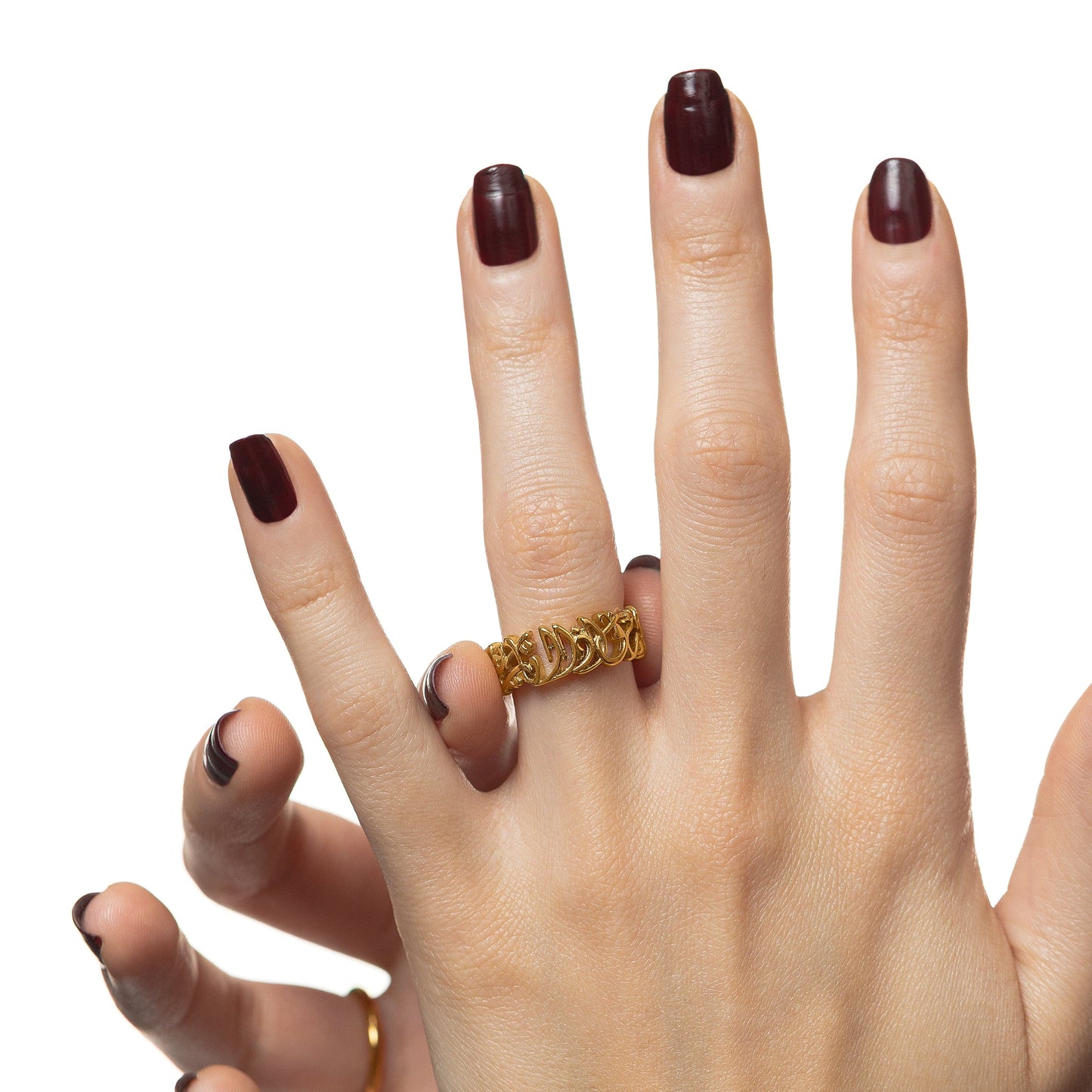 "Walk to Me and I'll Run to You" Calligraphy Ring