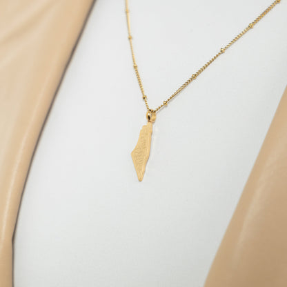 "With Hardship Comes Ease" Map Necklace | Women