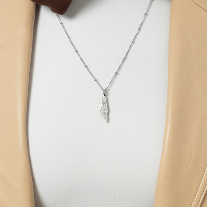 "With Hardship Comes Ease" Map Necklace | Women