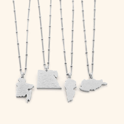 "With Hardship Comes Ease" Map Necklace | Women