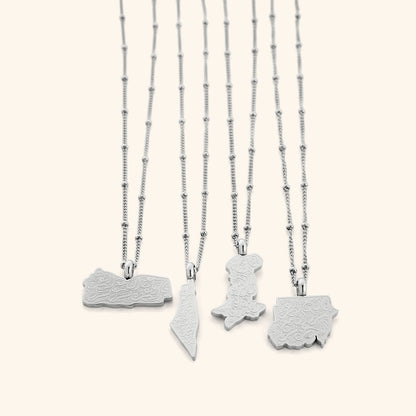 "With Hardship Comes Ease" Map Necklace | Women